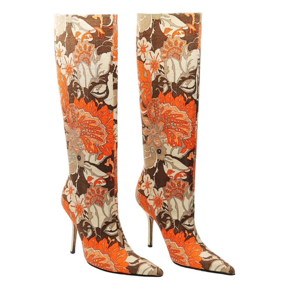 Dolce & Gabbana Floral High Boots - Made in Italy